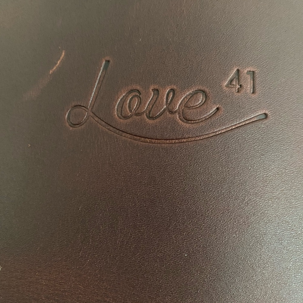 Elegant Brown chestnut Love 41  Leather Tote Bag - Picture 2 of 7